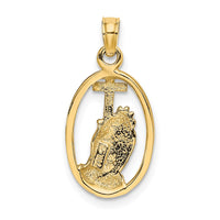 Load image into Gallery viewer, 14K W/ Rhodium Praying Hands and Cross Charm
