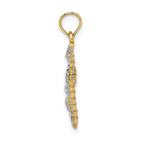Load image into Gallery viewer, 14K with White Rhodium Starfish and Seahorse Charm
