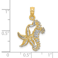 Load image into Gallery viewer, 14K with White Rhodium Starfish and Seahorse Charm
