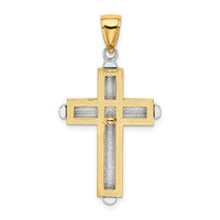 Load image into Gallery viewer, 14K Two-tone Beveled Cross Charm
