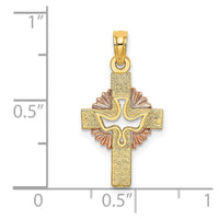 Load image into Gallery viewer, 14K Two-Tone Cut-Out Dove On Cross Charm
