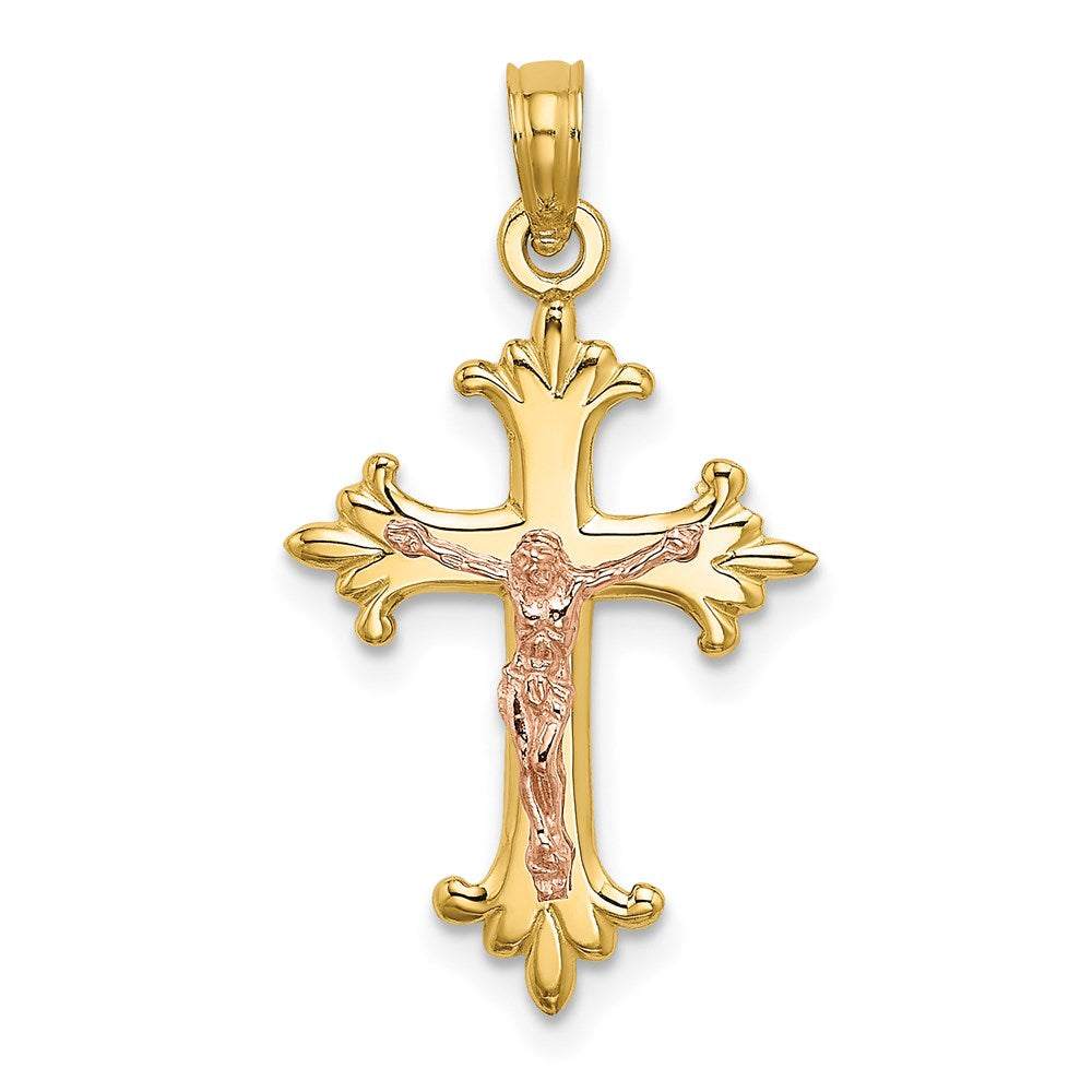 14K Two-Tone Crucifix Charm