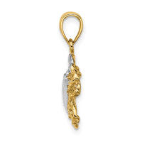 Load image into Gallery viewer, 14K with White Rhodium Polished Crab Charm
