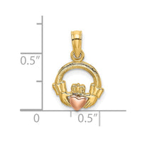 Load image into Gallery viewer, 14k Two-Tone Claddagh w/ Heart Charm
