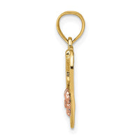 Load image into Gallery viewer, 14k Two-Tone w/White Rhodium #1 WIFE In Heart w/Flower Charm
