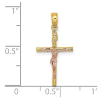 Load image into Gallery viewer, 14k Two-Tone Cross Crucifix Charm
