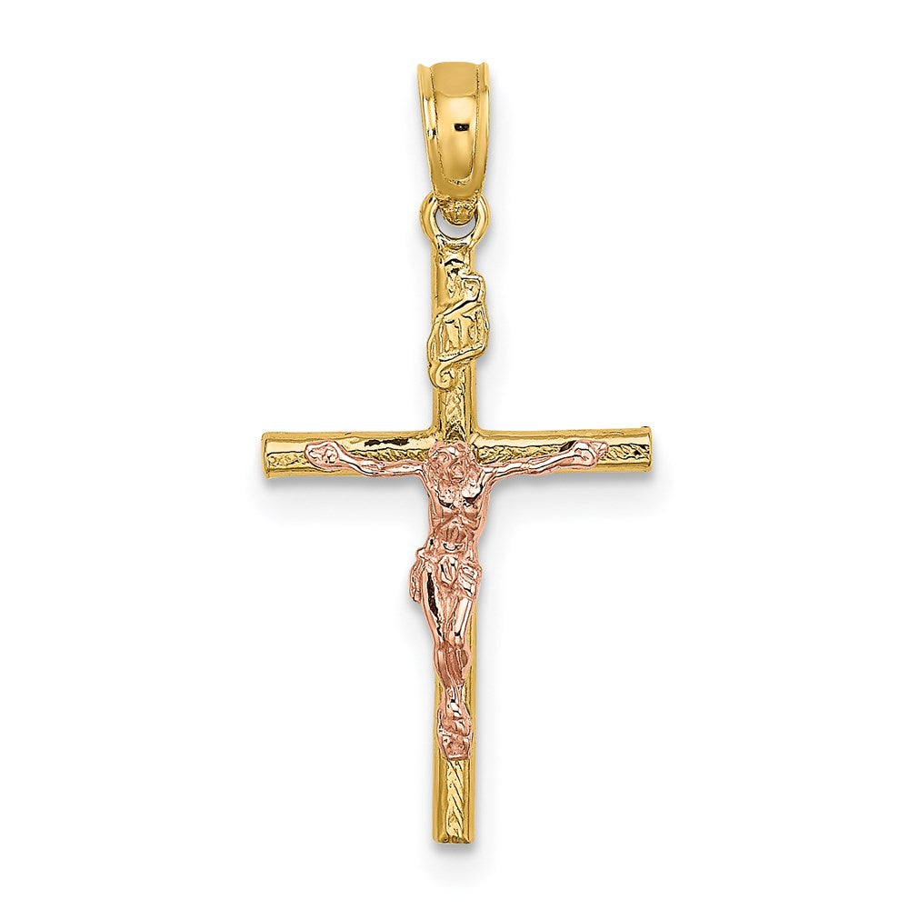 14k Two-Tone Cross Crucifix Charm
