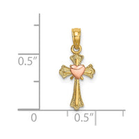 Load image into Gallery viewer, 14k Two-Tone Cross w/ Heart Charm
