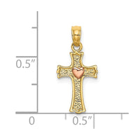Load image into Gallery viewer, 14k Two-Tone w/ Heart In Cross Charm
