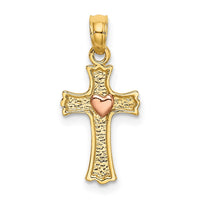 Load image into Gallery viewer, 14k Two-Tone w/ Heart In Cross Charm

