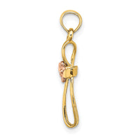 Load image into Gallery viewer, 14k Two-Tone Twisted Cross w/ Heart Charm

