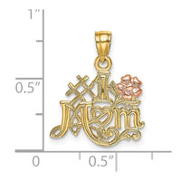 Load image into Gallery viewer, 14k Two-Tone #1 MOM w/ Flower Charm
