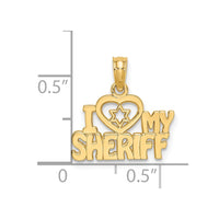 Load image into Gallery viewer, 14k I HEART MY SHERIFF Charm
