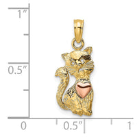Load image into Gallery viewer, 14k Two-Tone Cat w/ Heart Charm

