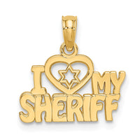 Load image into Gallery viewer, 14k I HEART MY SHERIFF Charm
