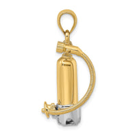 Load image into Gallery viewer, 14K w/Rhodium 3-D Single Scuba Tank W/ Hose Charm
