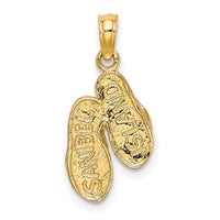 Load image into Gallery viewer, 14k with White Rhodium 3D SANIBEL ISLAND Double Flip Flop Charm
