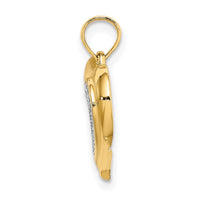 Load image into Gallery viewer, 14k w/ RH Polished and Textured Heart Charm
