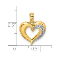 Load image into Gallery viewer, 14k w/ RH Polished and Textured Heart Charm
