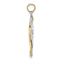 Load image into Gallery viewer, 14K w/Rhodium Cross w/Drape Charm
