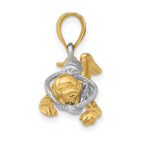 Load image into Gallery viewer, 14K w/Rhodium 3-D Male Scuba Diver Charm

