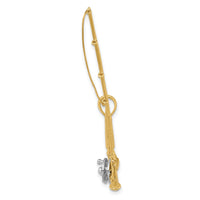 Load image into Gallery viewer, 14K w/Rhodium 3-D Fly Rod Fishing Pole Charm

