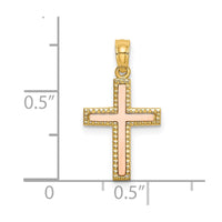 Load image into Gallery viewer, 14k Two-tone Polished Cross Charm
