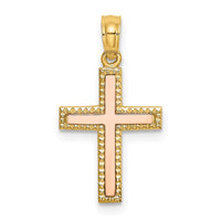 Load image into Gallery viewer, 14k Two-tone Polished Cross Charm
