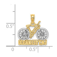 Load image into Gallery viewer, 14k with White Rhodium OCEAN CITY, NJ Bicycle Charm
