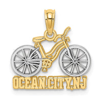 Load image into Gallery viewer, 14k with White Rhodium OCEAN CITY, NJ Bicycle Charm
