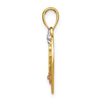 Load image into Gallery viewer, 14k Two-tone w/White Rhodium #1 DAUGHTER Heart Charm
