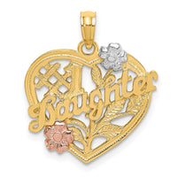 Load image into Gallery viewer, 14k Two-tone w/White Rhodium #1 DAUGHTER Heart Charm
