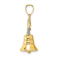 Load image into Gallery viewer, 14k w/Rhodium 3D Moveable Liberty Bell w/Eagle Top Charm
