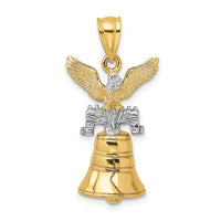 Load image into Gallery viewer, 14k w/Rhodium 3D Moveable Liberty Bell w/Eagle Top Charm
