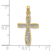 Load image into Gallery viewer, 14k w/ Rhodium Filigree Cross Charm
