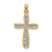 Load image into Gallery viewer, 14k w/ Rhodium Filigree Cross Charm
