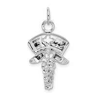 Load image into Gallery viewer, 14k White Gold Nurse Symbol Charm
