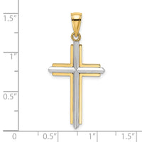 Load image into Gallery viewer, 14K Two-tone Polished Cross Charm
