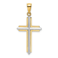 Load image into Gallery viewer, 14K Two-tone Polished Cross Charm

