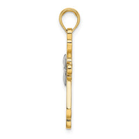 Load image into Gallery viewer, 14K W/ Rhodium Polished Fancy Cross Charm
