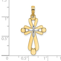 Load image into Gallery viewer, 14K W/ Rhodium Polished Fancy Cross Charm
