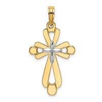 Load image into Gallery viewer, 14K W/ Rhodium Polished Fancy Cross Charm
