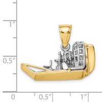 Load image into Gallery viewer, 14k Two-Tone 3-D Airboat Charm
