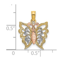 Load image into Gallery viewer, 14k Two-Tone w/White Rhodium Butterfly Cut-Out Charm

