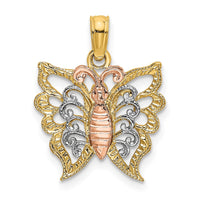 Load image into Gallery viewer, 14k Two-Tone w/White Rhodium Butterfly Cut-Out Charm
