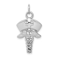 Load image into Gallery viewer, 14k White Gold Nurse Symbol Charm
