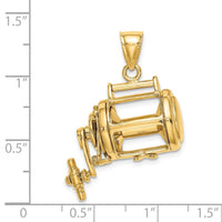 Load image into Gallery viewer, 14K Moveable 3D Fishing Reel Charm
