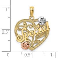 Load image into Gallery viewer, 14k Two-tone w/ White Rhodium SPECIAL  On Heart w/ Flower Charm
