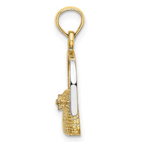 Load image into Gallery viewer, 14K W/ Rhodium 2-D Nantucket Basket Charm
