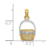 Load image into Gallery viewer, 14K W/ Rhodium 2-D Nantucket Basket Charm
